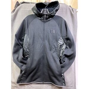 Under Armour ColdGear Men's Hoodie Black Zip Up Loose Fit Size SM